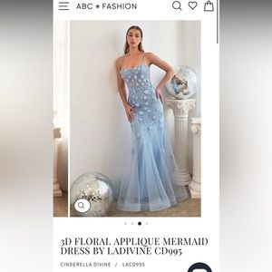 Light blue corset prom dress